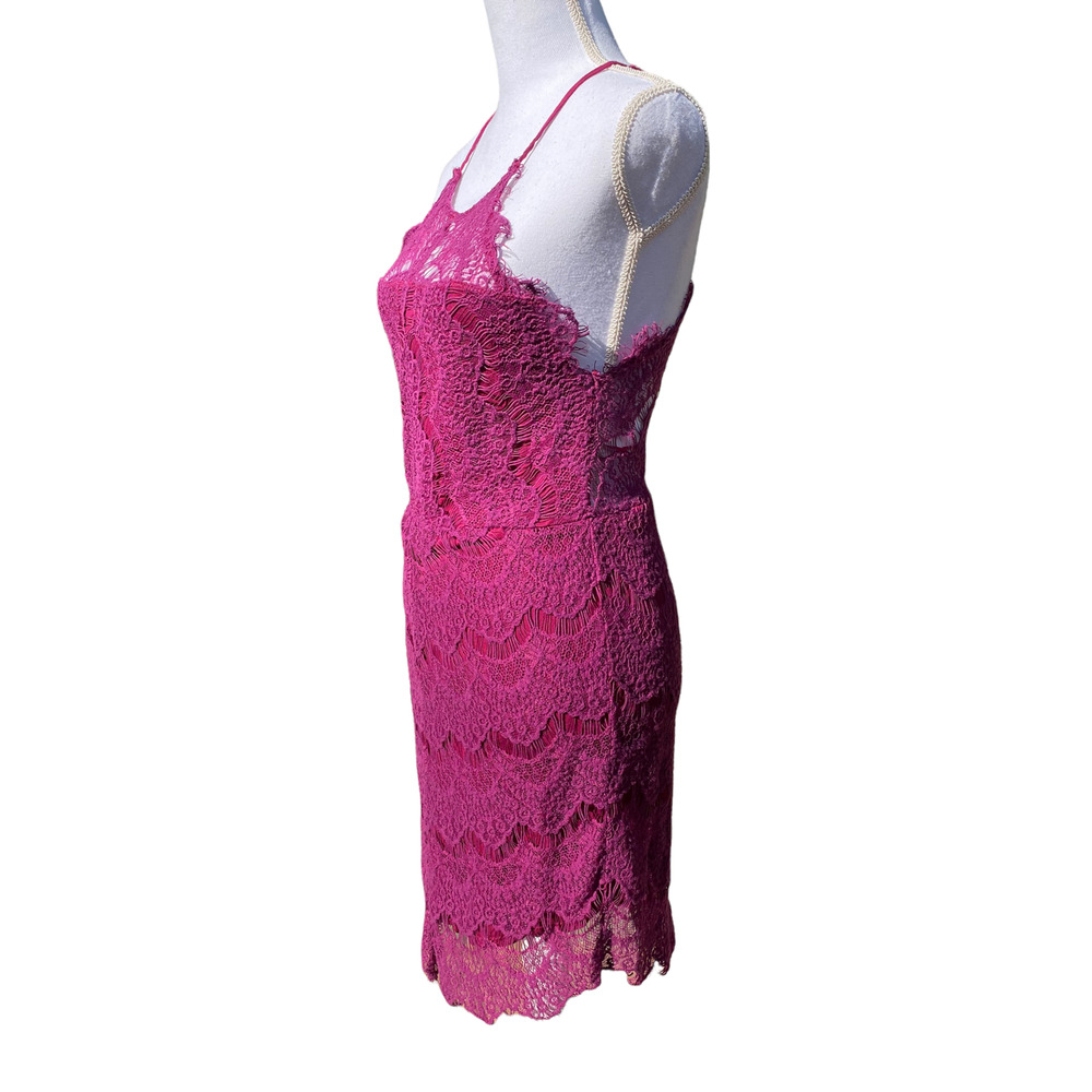 Free People Intimately She Got It Dahlia Purple Lace Slip Bodycon Dress Small - Picture 4 of 8